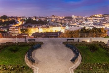View from Miradouro Sao Pedro de Alcantara in Lisbon, Portugal