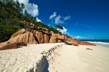 Beautiful beach at Seychelles, La Digue