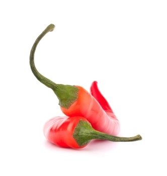 Hot red chili or chilli  pepper isolated on white background cutout