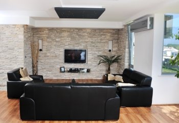 Modern bright home living room interior