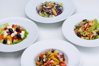 fresh organic eco vegetable salad,close-up isolated on white