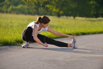 healthy young woman stretching before Fitness and Exercise