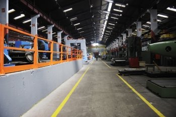 iron works steel and machine parts modern factory indoor hall