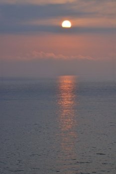 beautiful sunrise or sunset at ocean sea