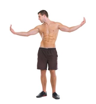Healthy man showing muscular body