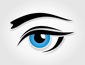 Eye6. Dark blue female eye. A vector illustration