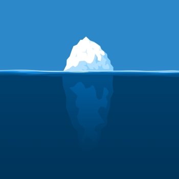 Iceberg. The white iceberg floats at ocean. A vector illustration