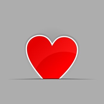 Love4. Red heart on a grey background. A vector illustration