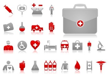 Medical icons4. Set of icons on a theme medicine. A vector illustration