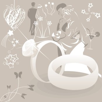 Wedding collection2. Collection on a wedding theme. A vector illustration