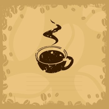 Coffee cup2. Coffee cup on a yellow background. A vector illustration