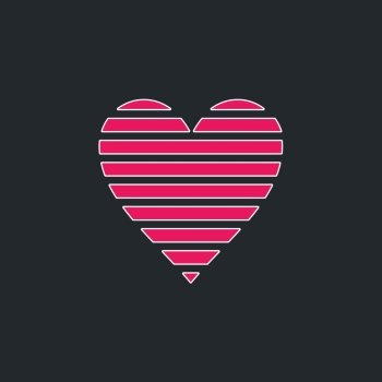Pink heart on a grey background