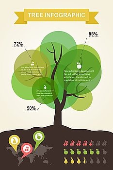 Infographics on the theme of the tree. Vector illustration