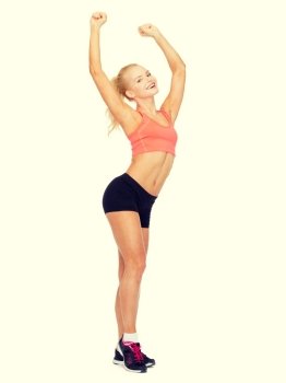 sport, fitness and healthcare concept - beautiful sporty woman dancing