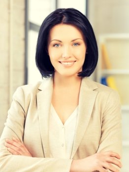 bright picture of happy and smiling woman. happy and smiling woman