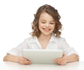 picture of beautiful girl with tablet pc