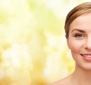 health and beauty concept - closeup of face of beautiful young woman. face of beautiful woman