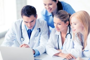 picture of young team or group of doctors working. team or group of doctors working