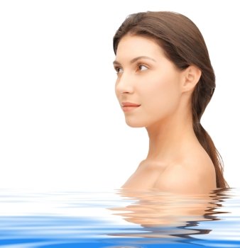 bright picture of beautiful woman in water