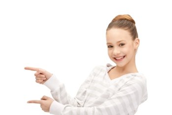 picture of teenage girl pointing her finger