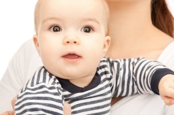 bright picture of adorable baby over white

