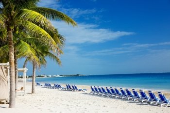 bright picture of beautiful caribbean tropical resort