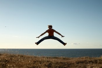 picture of sporty man jumping