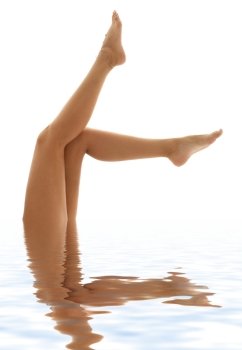 legs of water aerobics girl