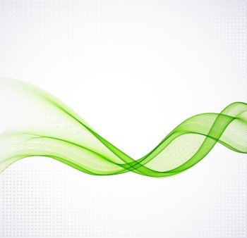 Abstract vector template background with green transparent curved lines . EPS10. Abstract colorful vector waved background