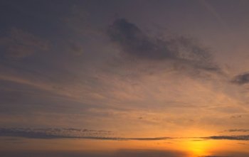 Sky panorama of sundown made from four snapshots