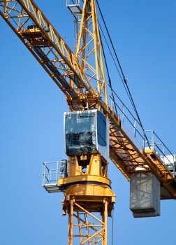 Cabin of the construction crane