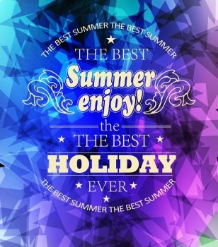 elements for Summer Holidays with colorful background  calligraphic designs ornaments labels. elements for Summer Holidays