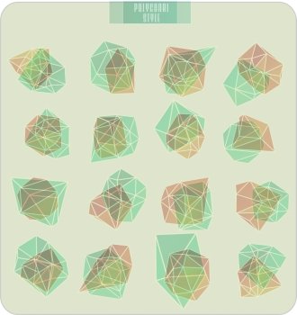 Abstract polygonal label design, transparent elements. Hipster background.  Cosmic style