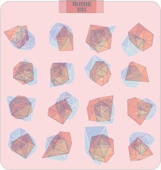 Abstract polygonal label design, transparent elements. Hipster background.  Cosmic style. . low poly illustration