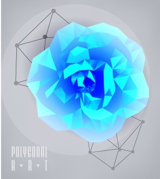 Abstract polygonal rose. Geometric hipster illustration. low poly illustration. Polygonal modern elements