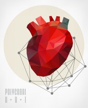 Abstract polygonal heart. Geometric hipster illustration. low poly illustration. Polygonal modern elements
