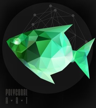 Abstract polygonal fish. low poly illustration. Creative poster. Abstract polygonal fish