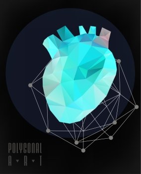 Abstract polygonal heart. low poly illustration. Creative poster. Abstract polygonal. Geometric illustration