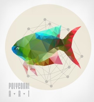 Abstract polygonal fish. low poly illustration. Creative poster. Abstract polygonal fish