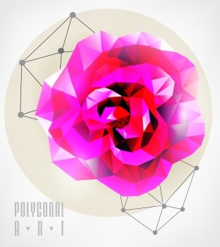 Abstract polygonal rose. low poly illustration. Creative poster. Abstract polygonal. Geometric illustration
