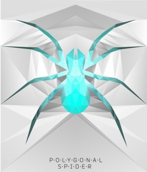 Polygonal spider. Geometric  illustration. Polygonal creative poster. low poly illustration. Polygonal modern elements