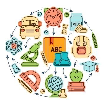 Education sketch icons set studying process concept vector illustration