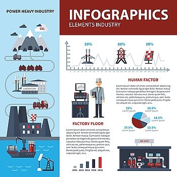 Energy And Industry Infographics. Energy and industry infographics with statistics about use of powers vector illustration