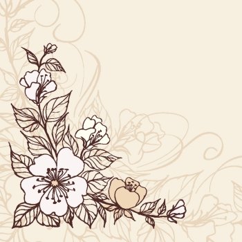 Abstract vector flower background. Vector illustration, contains transparencies, gradients and effects.