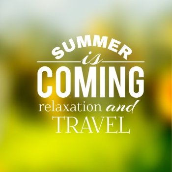 Label of the summer travel on a green background. Vector illustration.