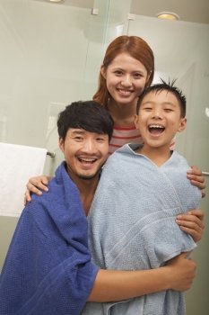 Family After Bath Time