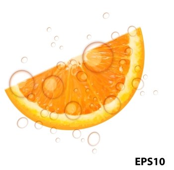 Fresh juicy orange background vector illustration