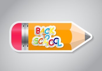 Pencil Sticker Label Vector Illustration. Isolated. EPS10.