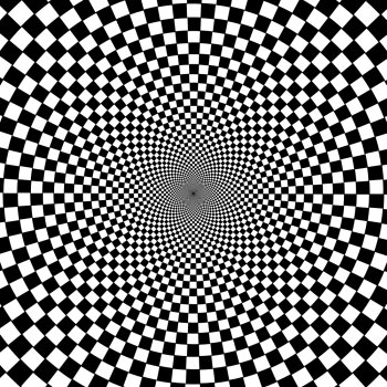 Black and white hypnotic background. EPS 10.