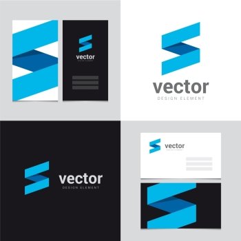 Logo design element with two business cards template - 28 - Vector graphic design elements for brand identity. 